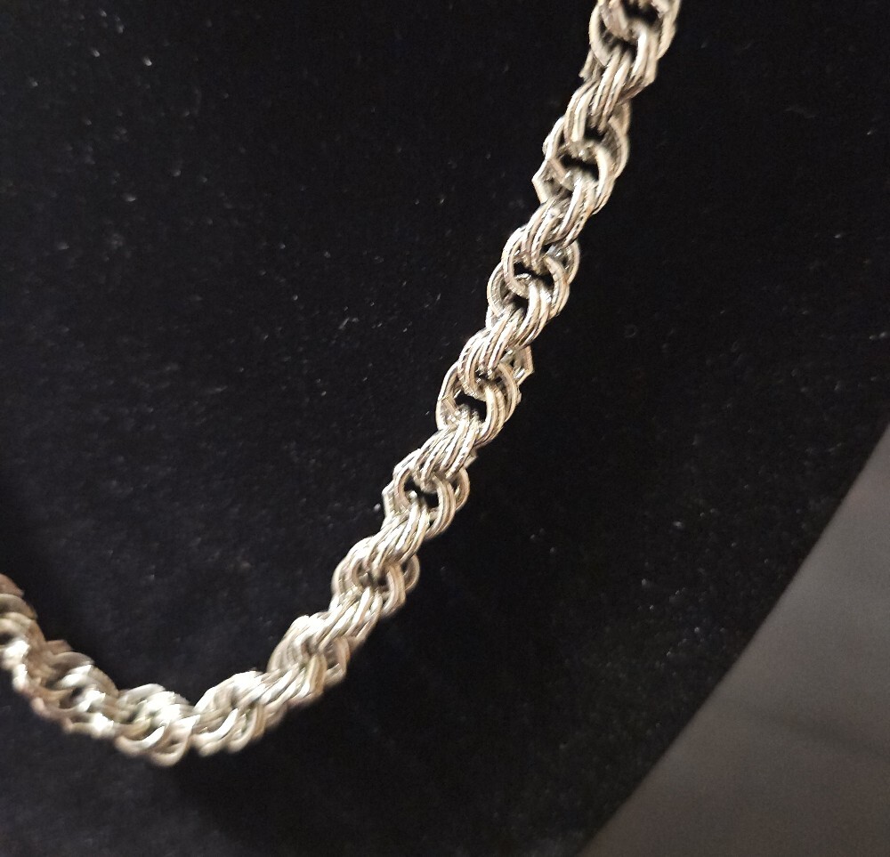 Silver Tone Rope Chain Necklace - Picture 6 of 9
